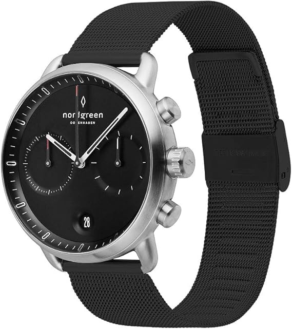 Amazon Nordgreen ノードグリーン Pioneer メンズのシルバー の42mm クロノグラフ ブラック 文字盤 ブラック メッシュ 腕時計ベルト メンズ腕時計 腕時計 通販 Amazon Nordgreen ノードグリーン Pioneer メンズのシルバー の42mm クロノグラフ ブラック 文字盤 ブラック メッシュ 腕時計ベルト メンズ腕時計 腕時計 通販