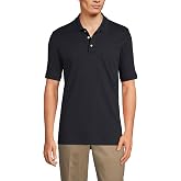 Lands' End Essentials Men's Long Sleeve All Day Comfort Polo Shirt - 100% Cotton Won't Shrink Pill Fade