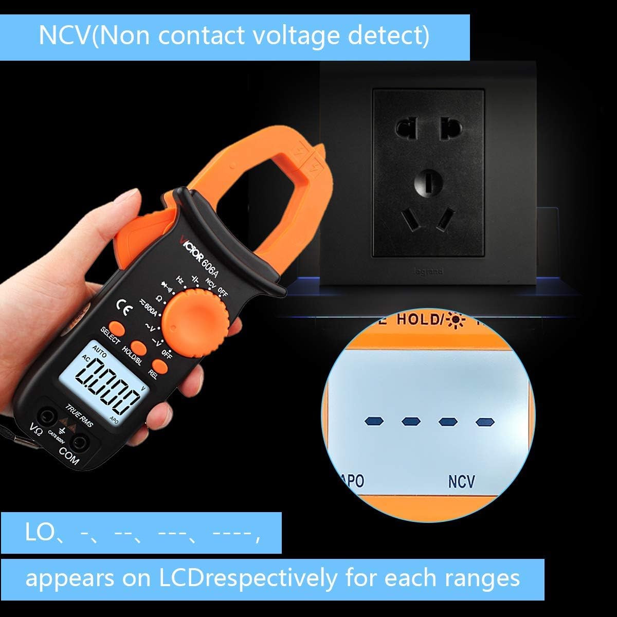 Allnice Digital Multimeter Voltage Tester 2000 Micro Farad Clamp On