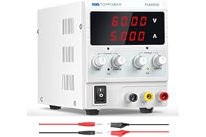 Variable DC Power Supply, 0-60V 0-5A Adjustable Bench Power Supply with 4 Digit Display, for Laboratory,Production Line,Car Repair,Scientific Research,School,Test,DIY,SKY TOPPOWER PS6005H
