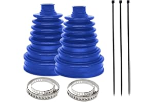 TNAIYH Car CV Boot, 2PCS Silicone Vehicle Axle Repair Kit with 4 Stainless Steel Clamps & 6 Cable Ties, Waterproof Dustproof CV Joint Boot Set, Universal Automotive Accessories (Blue)
