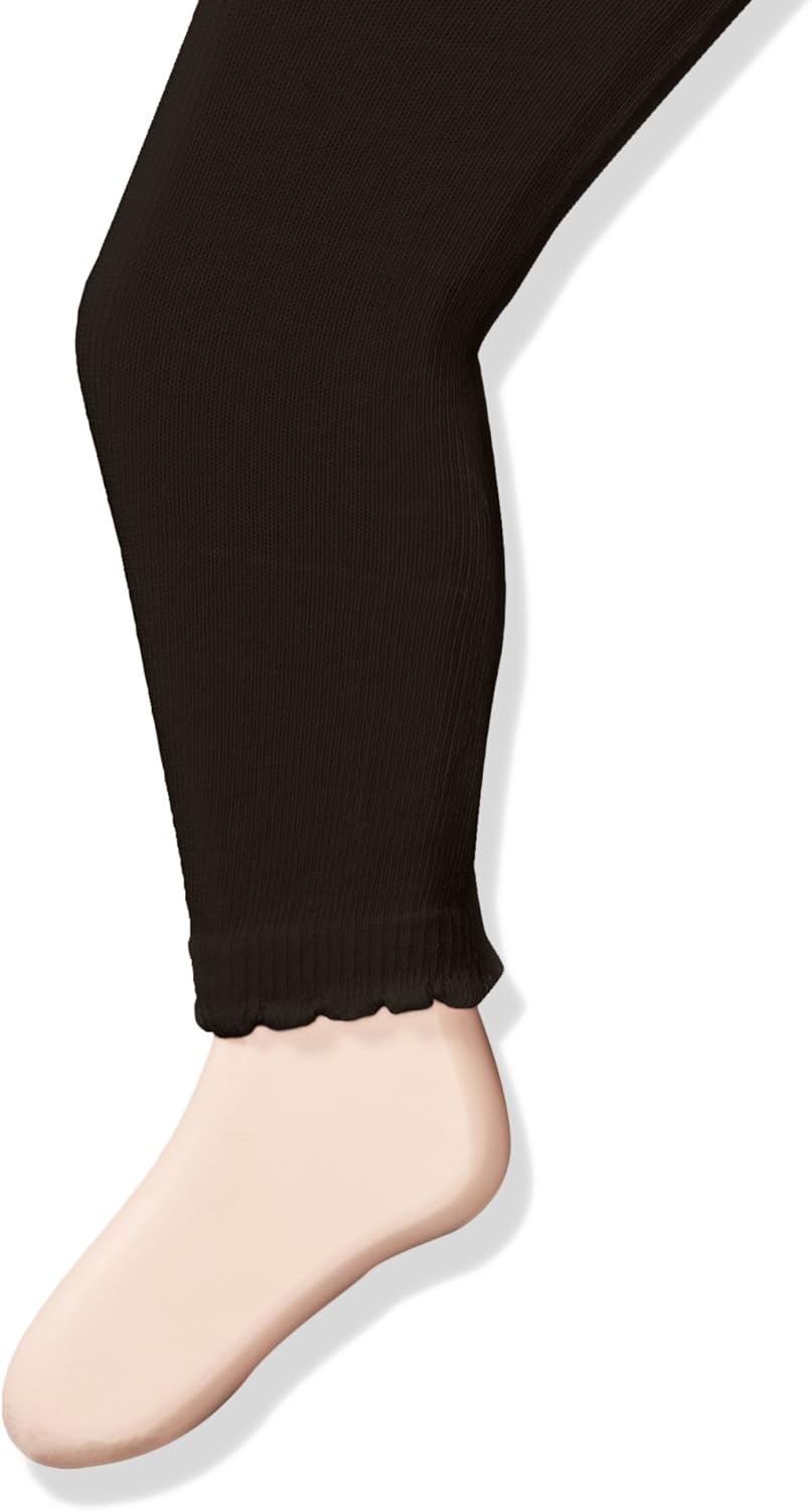 Jefferies Socks Girls' Baby Cotton Footless Tights with Scalloped Edge: Clothing