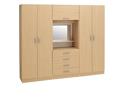 Ideal Furniture Budget Beech Fitment Wardrobe Amazon Co Uk