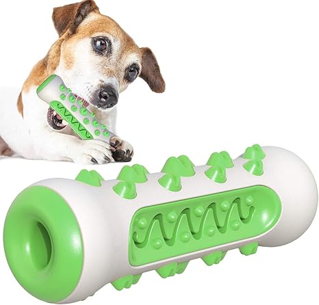 Amazon Co Jp 歯磨きブラシ犬歯ブラシ歯磨き粉おもちゃの歯磨き粉リザーバーと天然ゴムを使用して 40ポンド未満の犬の歯垢と歯石を取り除きます グリーン ホーム キッチン
