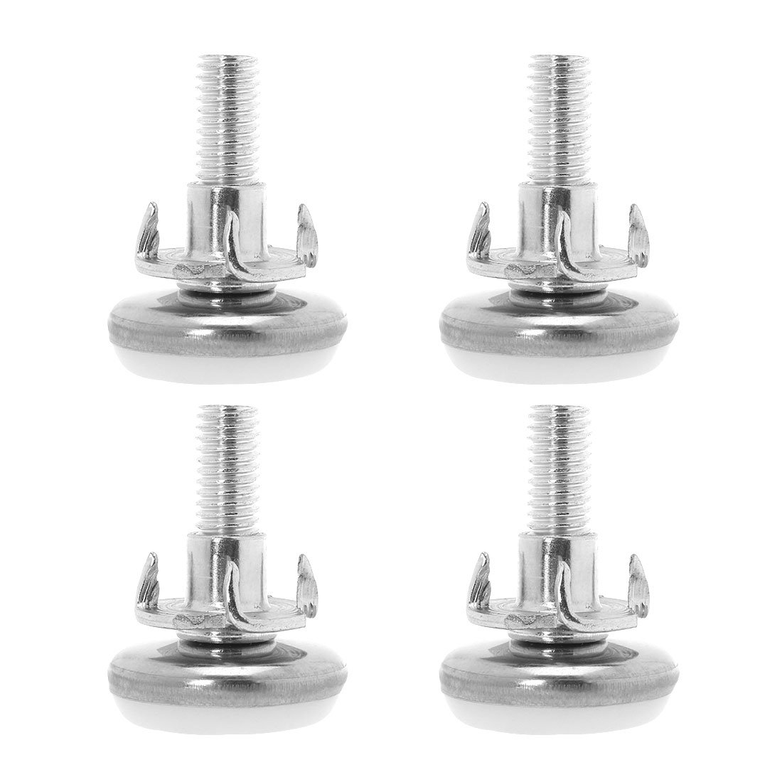 Sourcingmap M6 x 20 x 30mm Screw on Furniture Glide Leveling Feet Adjustable Leveler with T-Nuts for Table Leg 4pcs