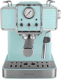 VINTAGE CUISINE ESPRESSO KAFFEEMASCHINE MIT EINGEBAUTEM MILCHFRÜHER (Mint)