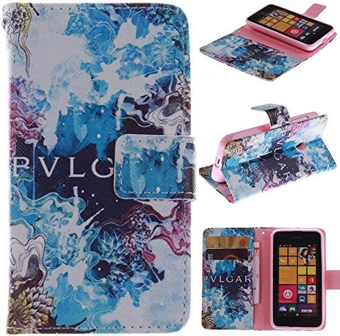 530 Case Nokia 530 Case Nokia 530 Kickstand Case,Bat King Beautiful Blue Clouds Pattern Premium Leather Wallet Flip Kicstand Case Cover With Magnetic Closure For Nokia Lumia 530