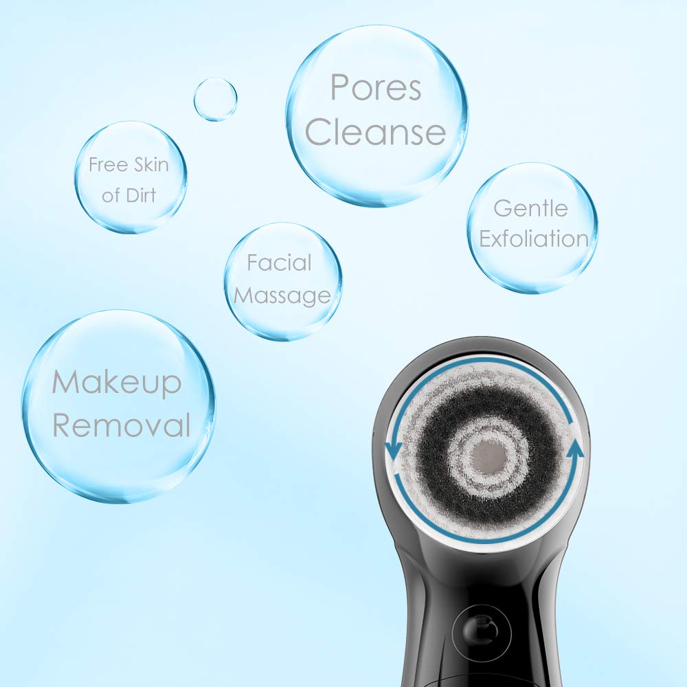 TOUCHBeauty Facial Cleansing Brush for Men Face Scrubber with Advanced PBT Bristles Spin Brush & Stand,Facial Cleansing System Designed for Men |Dual speed, Waterproof, Battery Powered TB-0759M: Beauty