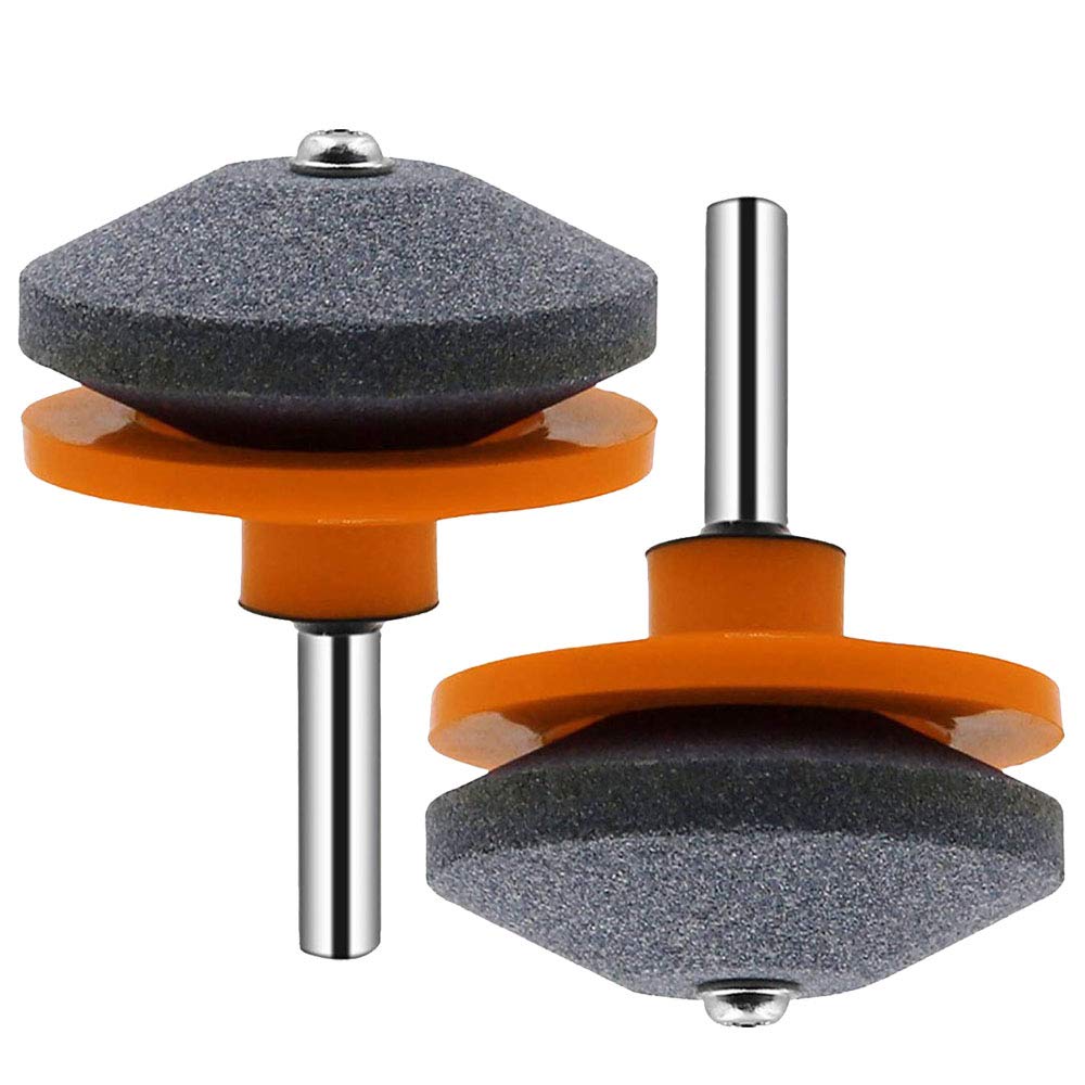2 Pack Universal Lawn Mower Blade Sharpener Universal Grinding Rotary Drill Cuts Sharpener Garden Tool Orange