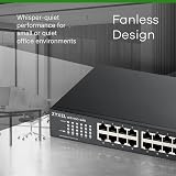 Zyxel 24-Port Gigabit Ethernet Unmanaged Switch GS1100-24E Fanless Quiet Office view 4