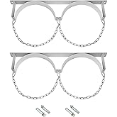 QWORK Steel Wall-Mounted Bracket for 2 Cylinder, 2 Sets Durable Gas Cylinder Bracket with Screws and Safety Chain Supported
