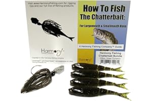 Harmony Fishing Company Chatterbait Kit - Z-Man 3/8oz Chatterbait + Z-Man Razor ShadZ + How to Fish The Chatterbait Guide