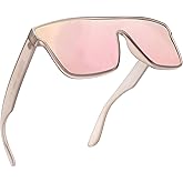GLINDAR Oversized Square Polarized Sunglasses for Men Women, One Piece Shield Shades UV400 Protection