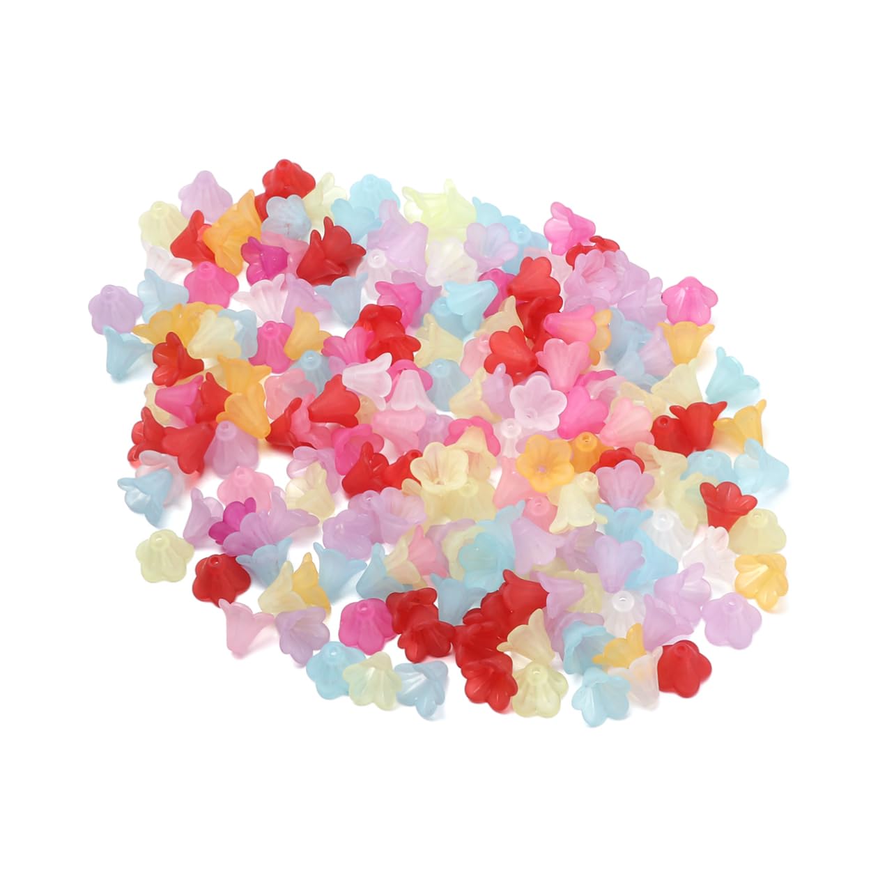 EXCEART 200 Jewlery DIY Acrylic Petals Assorted Color Acrylic Petals Lucite Bell Flower Beads DIY Hair Accessories Flower s Jewelry Accessories Pendant