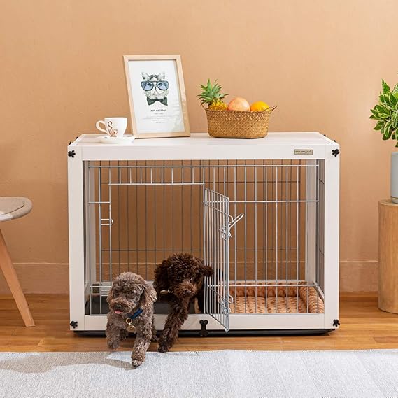 SIMPLY + Dog Crate with Slide Tray Detachable Cage Cover