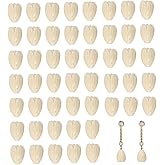 OKKRMGZ 50Pcs Jasmine Bead Artificial Hawaiian Flower Beads Coral Flower Petal Beads for Jewelry Making White Floral Beaded Shell Supplies for Scrapbooking DIY Crafts Wedding Decors