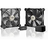 AC Infinity MULTIFAN S7-P, Quiet Dual 120mm AC-Powered Fan with Speed Control, UL-Certified for Receiver DVR PlayStation Xbox