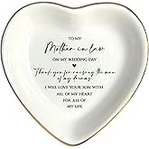 HatafaFurni Ceramic Ring Dish for Mother In Law Gift, Heart Jewelry Dish, Wedding Gift for Mother-in-law, Mother's Day Gift, Mother of the Groom Gift, Future MIL Gift, On My Wedding Gifts