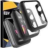 EGV 2 Pack Tempered Glass Case Compatible with Apple Watch SE/Series 6 / Series 5 / Series 4 44mm, All Around Hard PC Protect