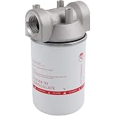 1 inch NPT Fuel Tank Filter Kit 30 Micron 25 GPM Spin-on Particulate Filter | High Flow Fuel Filter Replacement for Mobile and Stationary Diesel Fuel Transfer Pump