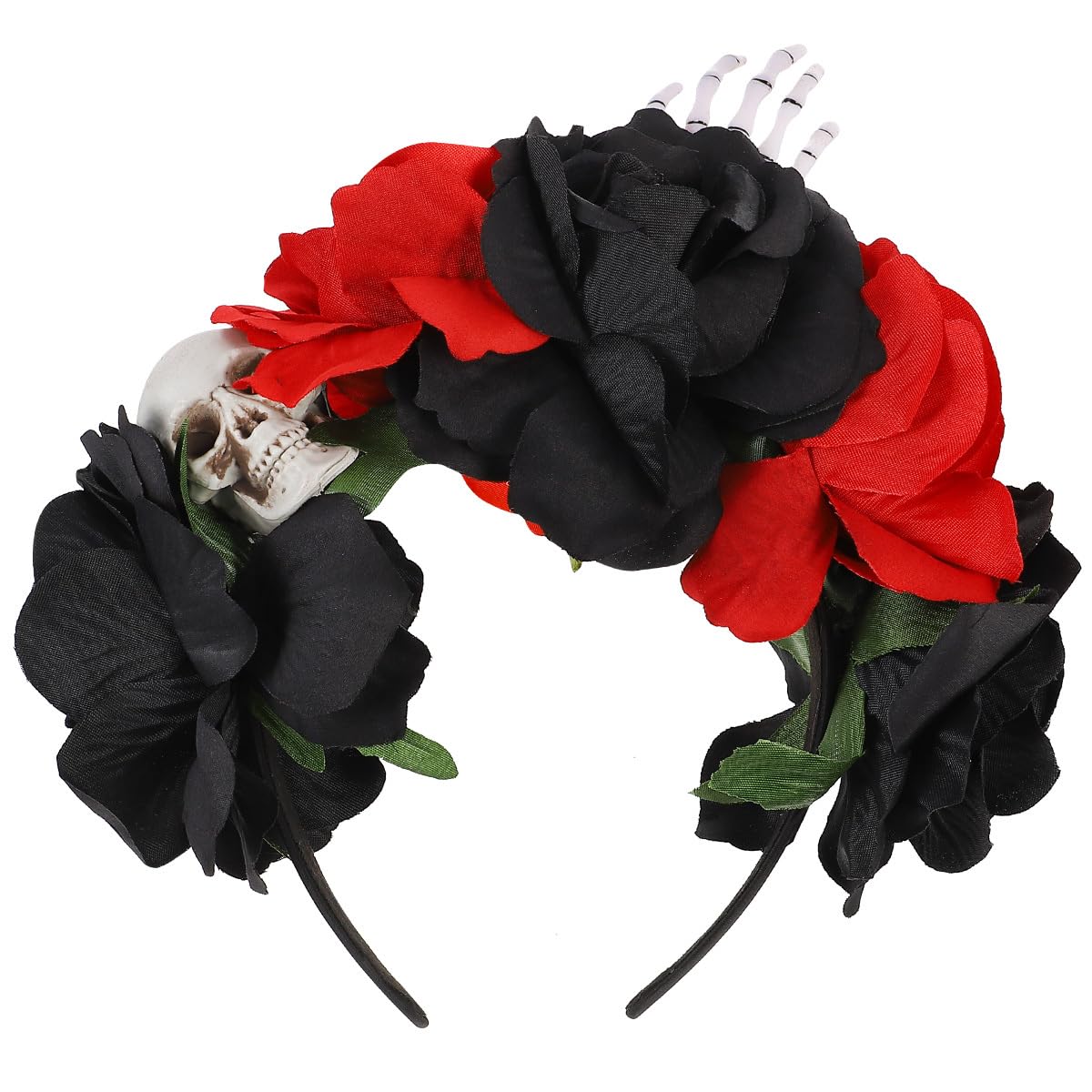 Lurrose Halloween Rose Skull Headband Day of the Dead Headwear Hair Accessories for Party Cosplay