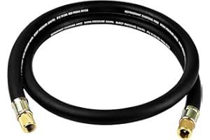 GELRIUNY Upgraded HVAC Vacuum Hose,Standard 1/2" to 1/2" Flare Fittings, High-Flow Vacuum Certified Refrigerant Hose, 20 Microns, Faster Evacuation and Recovery, 6-Feet, Black