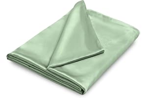 NSGZ 48" x 72" Satin Duvet Cover for Weighted Blanket, Luxury Silky Removable Satin Weighted Blanket Cover with 8 Ties Secure Fastening, Sage Green