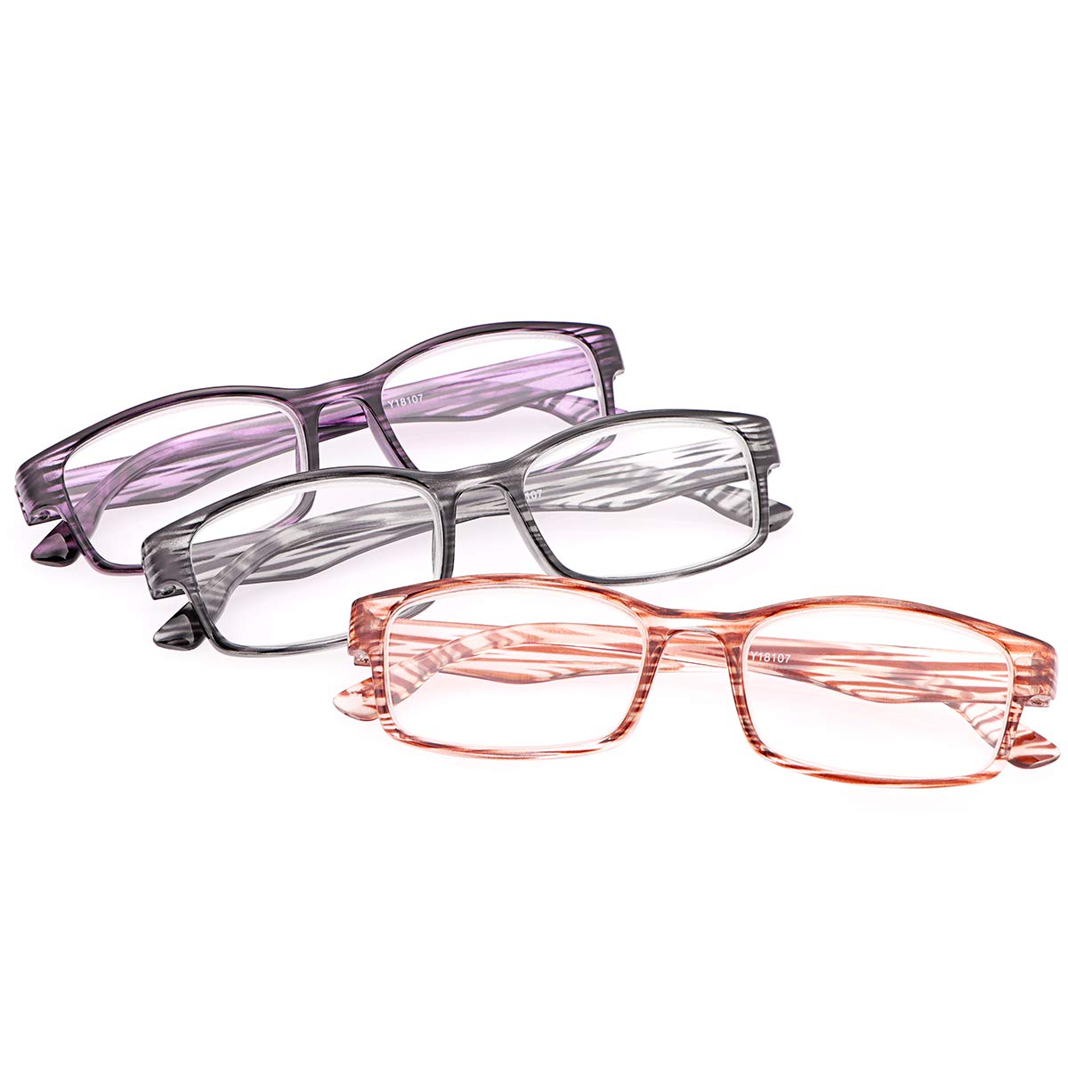 3 Pack Blue Light Blocking Reading Glasses for Men and Women UV Protection Anti Glare Eyestrain Computer Readers Lightweight Comfort Eyewear Fashion Eyeglasses