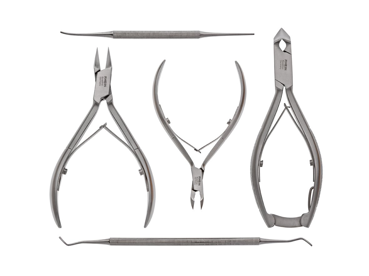 Nail clippers - Nail cutter- Podiatry tools- -5 pieces -pedicure tools - Nail cutter+ Side cutter +Nail nipper + Corner Lifter + Corner Nailfile, including protective caps- stainless steel