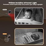 BOIFUN 2026 Baby Monitor Camera Night Vision 4 inch IPS 2-Way Talk No WiFi view 3