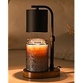 Candle Warmer Lamp Timer - Birthday Gifts for Women Mom, House Warming Gifts New Home Decor, Modern Farmhouse Decor, Candle Warmer for All Jar Candles with 2 Bulb Black