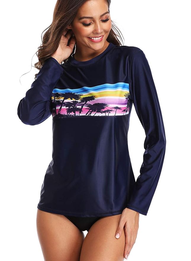 Avellara Damen Rash Guard UV Schutz Langarm UV-Schutz UPF 50+ Rashguard