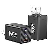 [2 Pack] USB C Charger Block 160W, 3-Port GaN Super