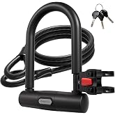APECYC Bike Lock Heavy Duty Anti Theft U Lock with 4FT Cable for Bicycle | 20mm Hardened Steel U Lock with 4FT Cable, High Security Protection for Bikes, E-Bikes and Scooters Cycling Accessories