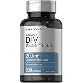 Horbäach DIM Supplement 200mg | 200 Capsules | with Black Pepper Extract | Advanced Diindolylmethane for Women and Men | Non-GMO, Gluten Free