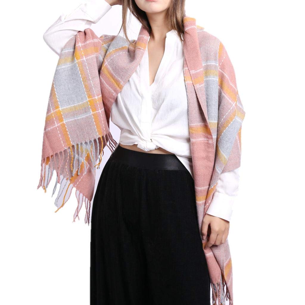 Super Soft Brushed Acrylic Jacquard Welsh Plaid Blanket Scarf Women Men