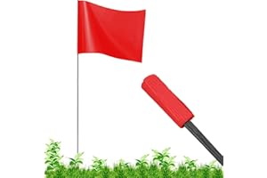 100Pack Red Marking Flags, JIZHGRAD Yard Flgas,16x4x5 Marker Flags, Lawn Flags,Dog Training Flags,Survey Flags, Landscape Flags, Sprinkler Flags, Surveyor Flags, Stake Flags