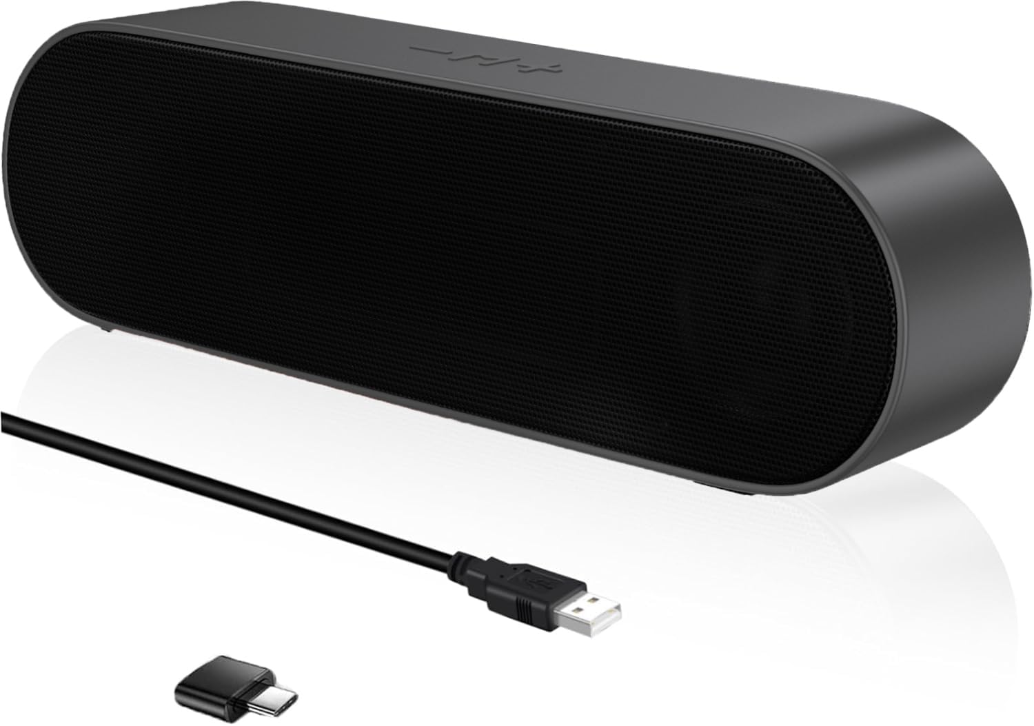 ZETIY PC Speakers, USB Computer Speaker, Laptop Speakers with Volume Control, Mute Button, Mini Soundbar with USB Powered for Desktop, Notebook, PC, Laptop - Plug and Play （Grey）