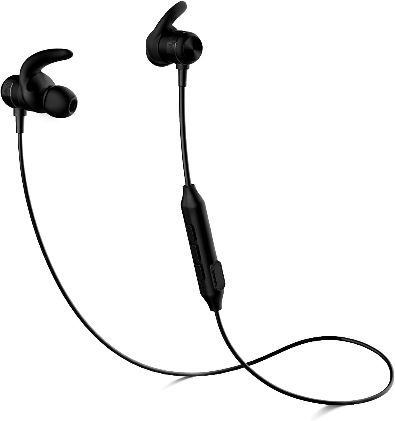 Bluetooth Headphones, Wireless Sports Earphones Waterproof HD Stereo 100% Sweatproof Earbuds for Workout 8 Hour Battery Noise Cancelling CVC 6.0 Headsets and Soft Security Hooks