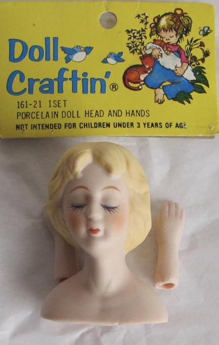 porcelain doll head and hands set