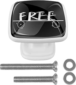 Free on Wheels Prints 30MM Square Drawer Knobs 4PCS Kitchen Cabinet Knob Handle Pulls for Cupboard Wardrobe Dresser Door Furniture Home Decor