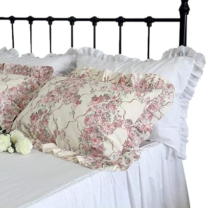 Amazon Com Queen S House Print Ruffles Body Pillow Covers Shams 1
