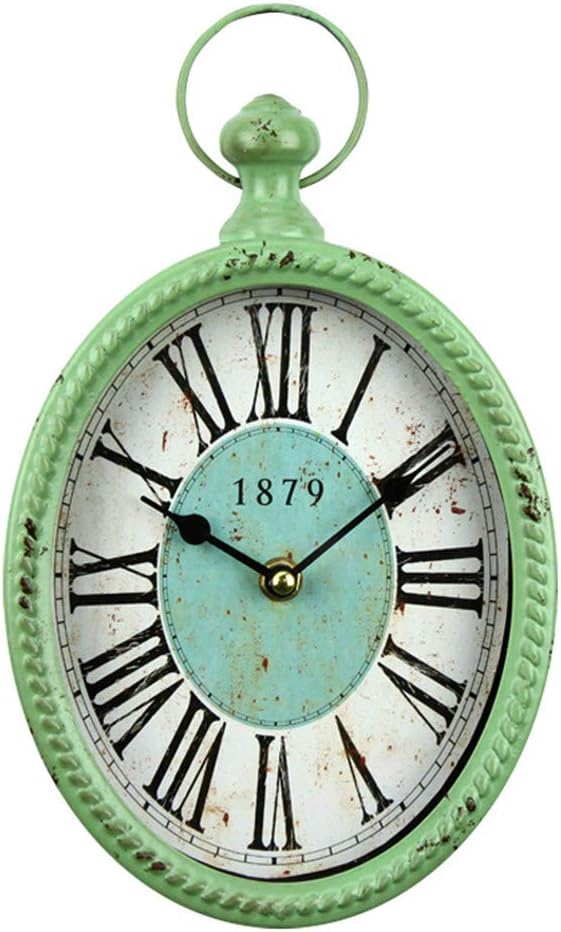 Oval Wall Clock Vintage Design Mute Not Ticking 12 Inch