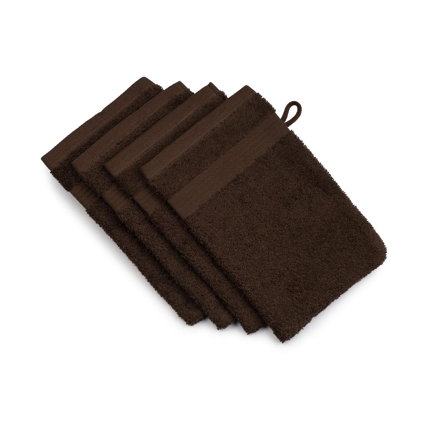 Gözze - New York Bath/Shower Glove/Mitt, Set of 4, Soft and Absorbent, 100% Cotton, 17 x 24 cm - Mocha — image 1