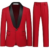 Lamgool Boys Suit Slim Fit 2-Piece Formal Set Tuxedo Blazer Jacket and Pants for Kids Prom Wedding Party Size 4-16 Years