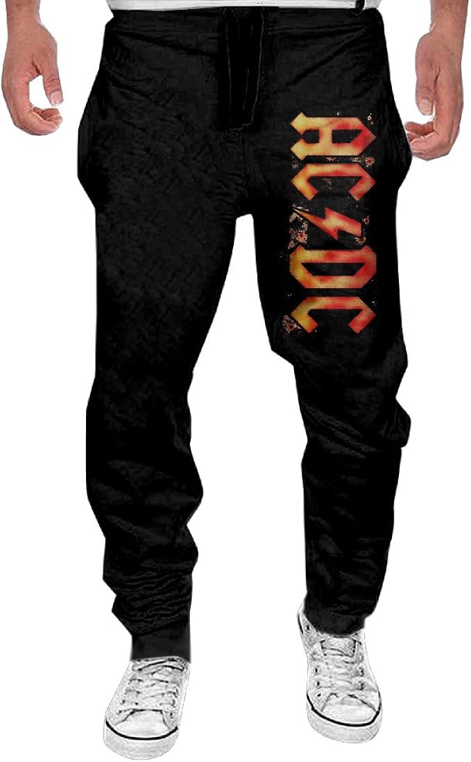 Amazon.com: Mens ACDC Logo Classic Jogger Pants Hip Pop Sweatpants ...