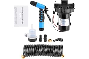 Washdown Deck Cleaning Pump Kit 12V 70 PSI Fresh Sea Water Flow 5.0 GPM 18.9 LPM for Caravan Rv Boat Marine Yacht