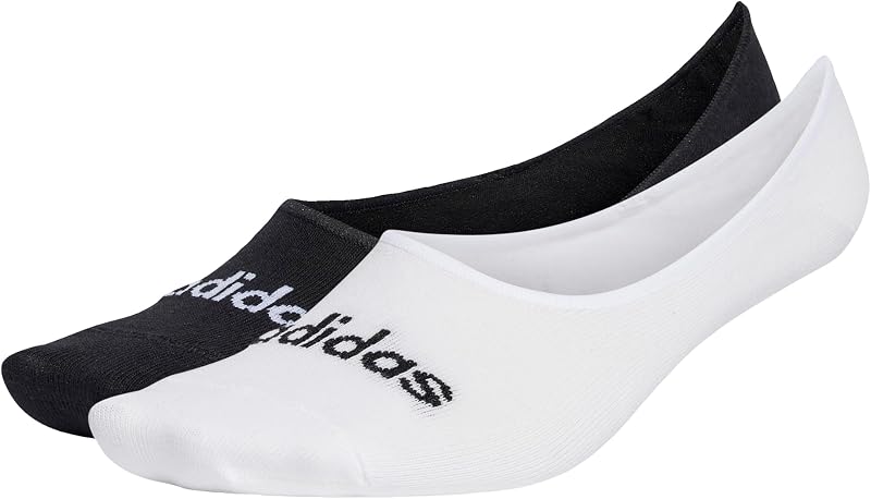 Meias finas de bailarina lineares adultas unissex 2 pares, branca/preta, 40-42