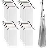 Adorila 20 Pack Wet Umbrella Bags, Translucent Waterproof Folding Travel Umbrella Storage Bags, Reusable for Home Office Outdoor Storage