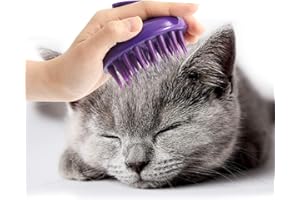 CELEMOON Cat Brush with Soft Rubber Pins, Washable Silicone Pet Brushes for Indoor Cats - Grooming Shedding Massage & Bath, Scratch-Free Removes Hair Mats, Tangles, and Loose Fur for Short to Long Haired